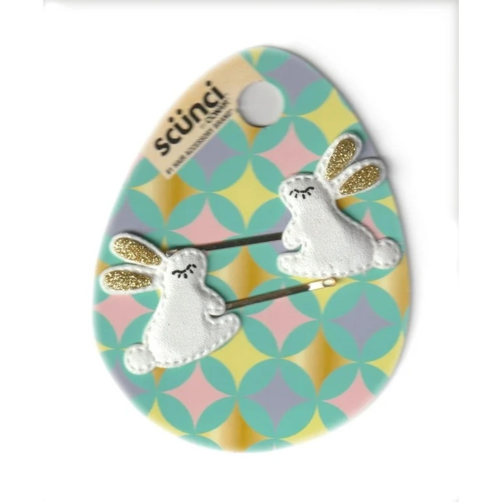 Scünci nwt Bunny rabbit Easter spring Hair Clips